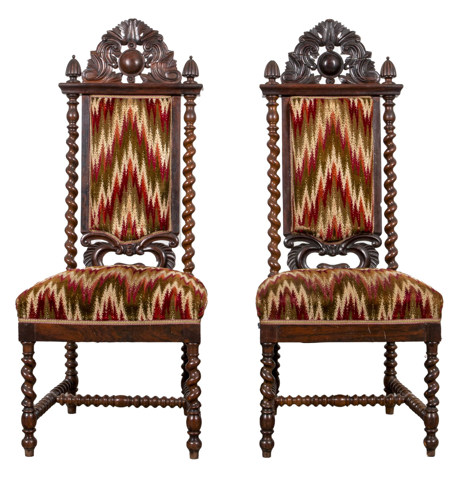 Continental Baroque Style Oak Side Chairs, 2 (1 of 8)