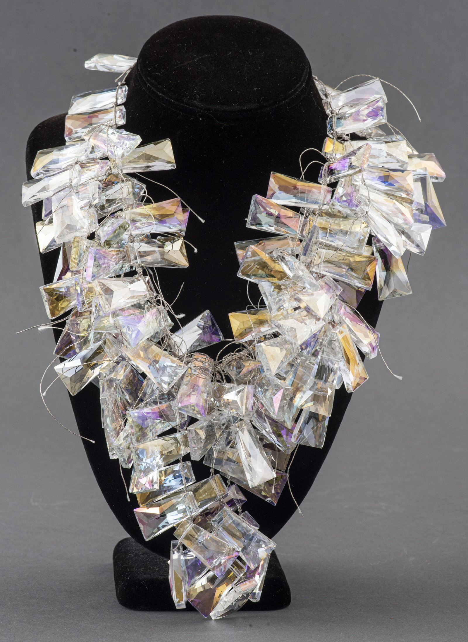 Vilaiwan Designer Crystal Bib Necklace w/ Threads (1 of 10)