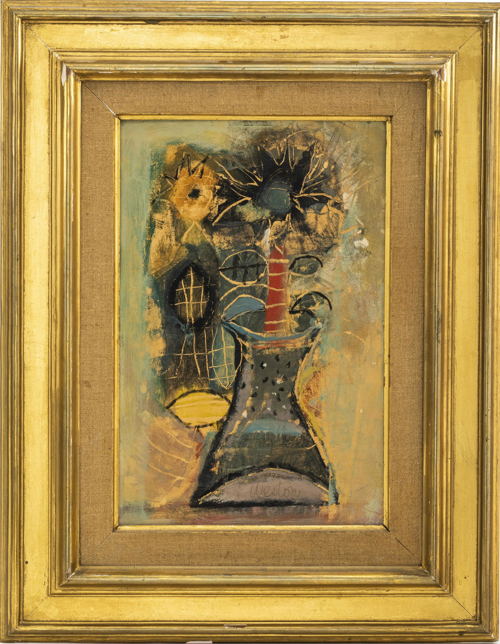 Reginald Weston Flower Abstraction Oil on Board (1 of 8)