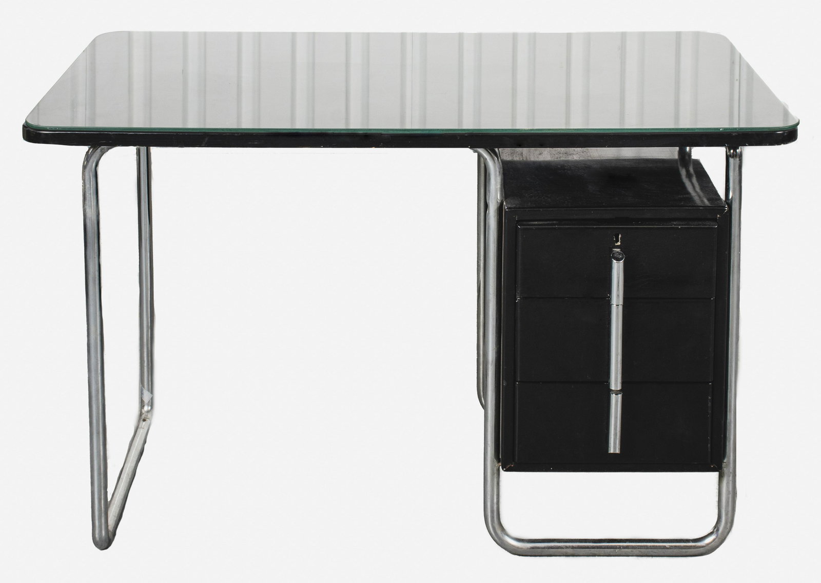 Teague Attr. Art Deco Black Lacquer Desk (1 of 8)