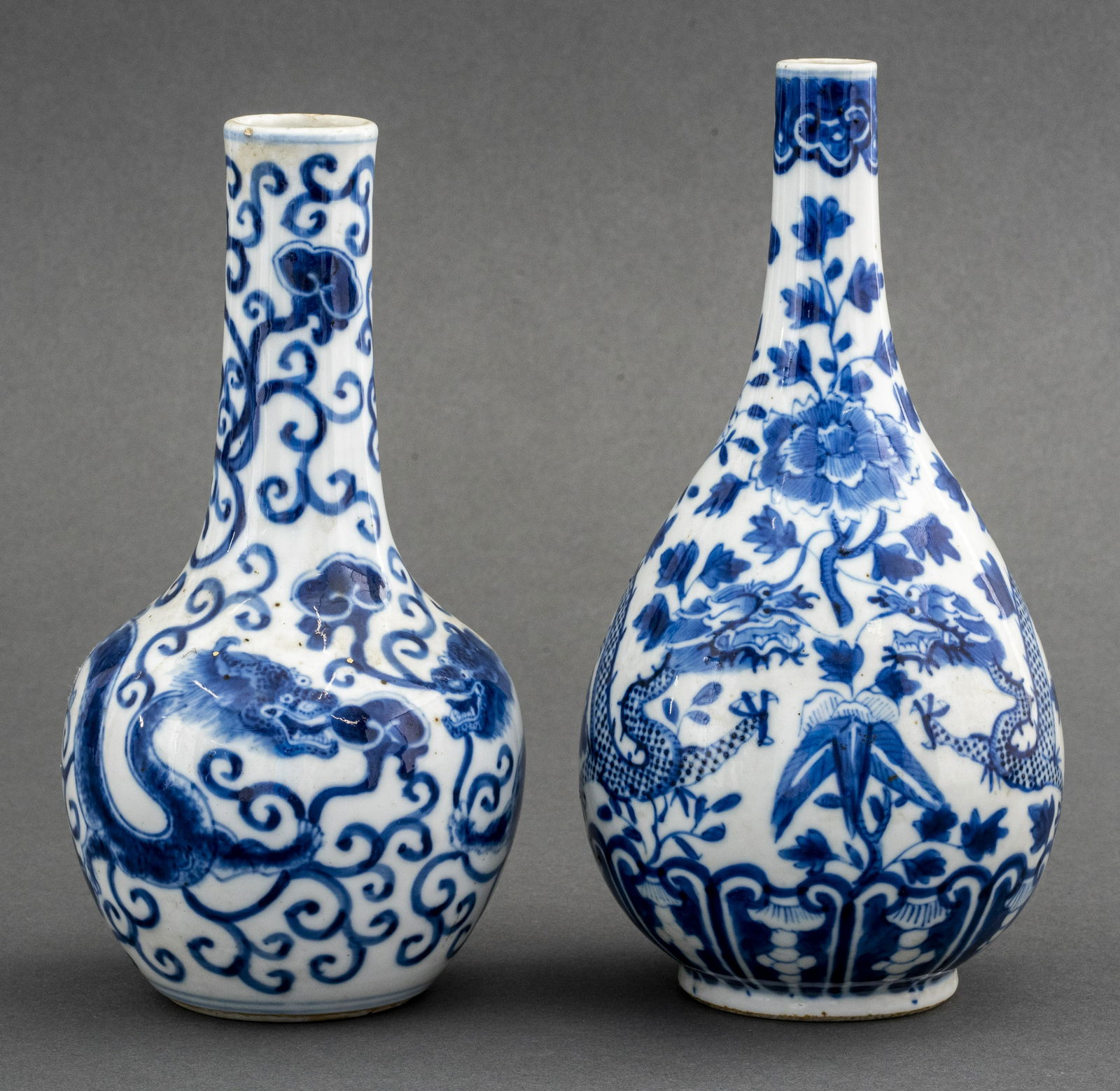 Chinese Blue & White Bottle Vases, 2 (1 of 8)