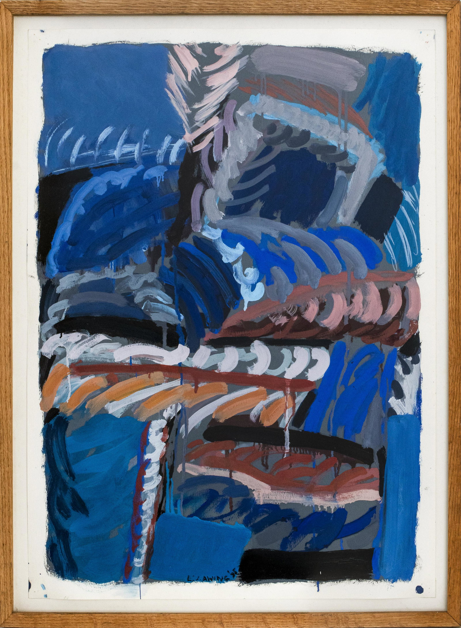 Eric Lawing "Fishing I" Gouache on Paper (1 of 9)