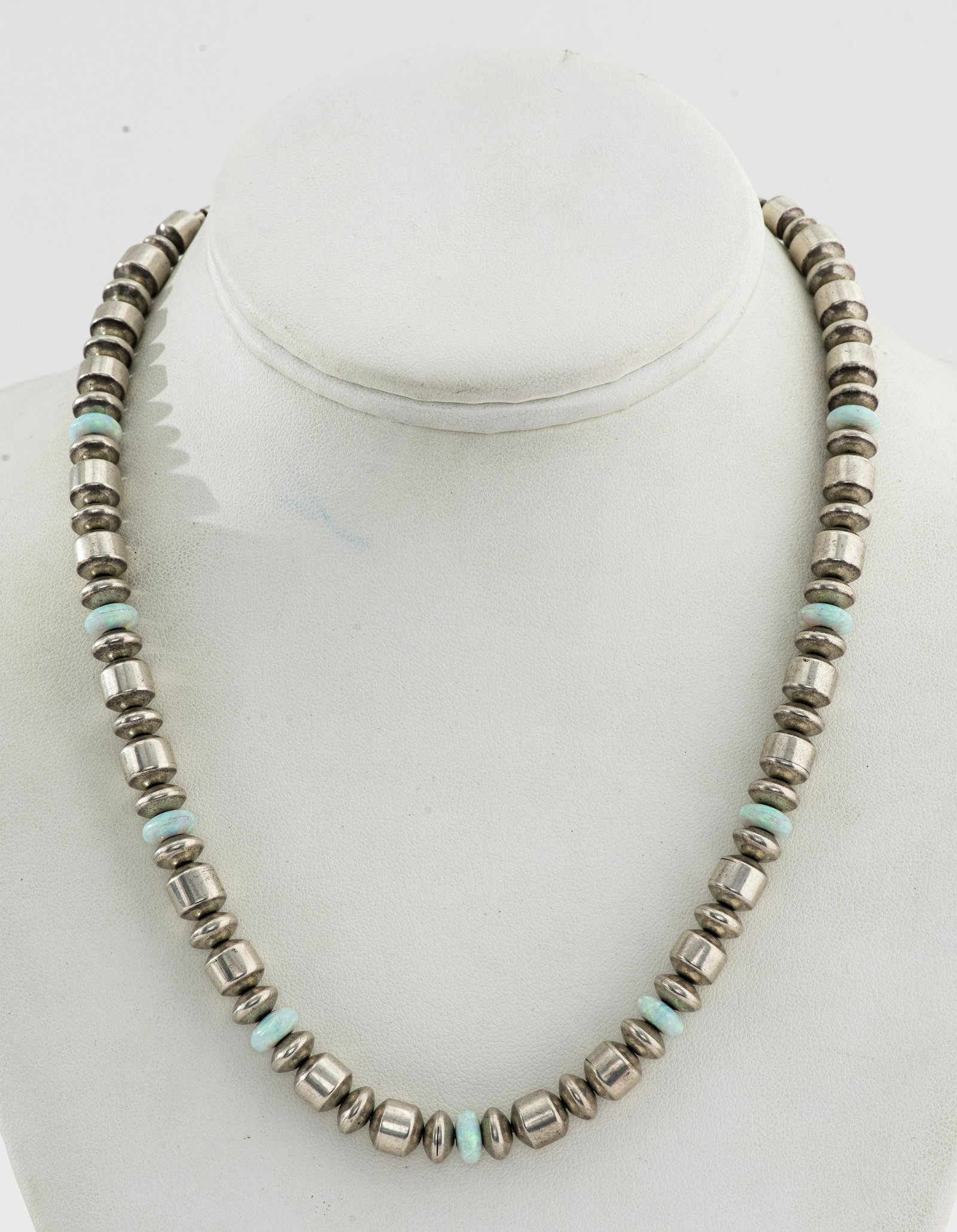 Christin Wolf Native Silver Opal Beaded Necklace (1 of 7)