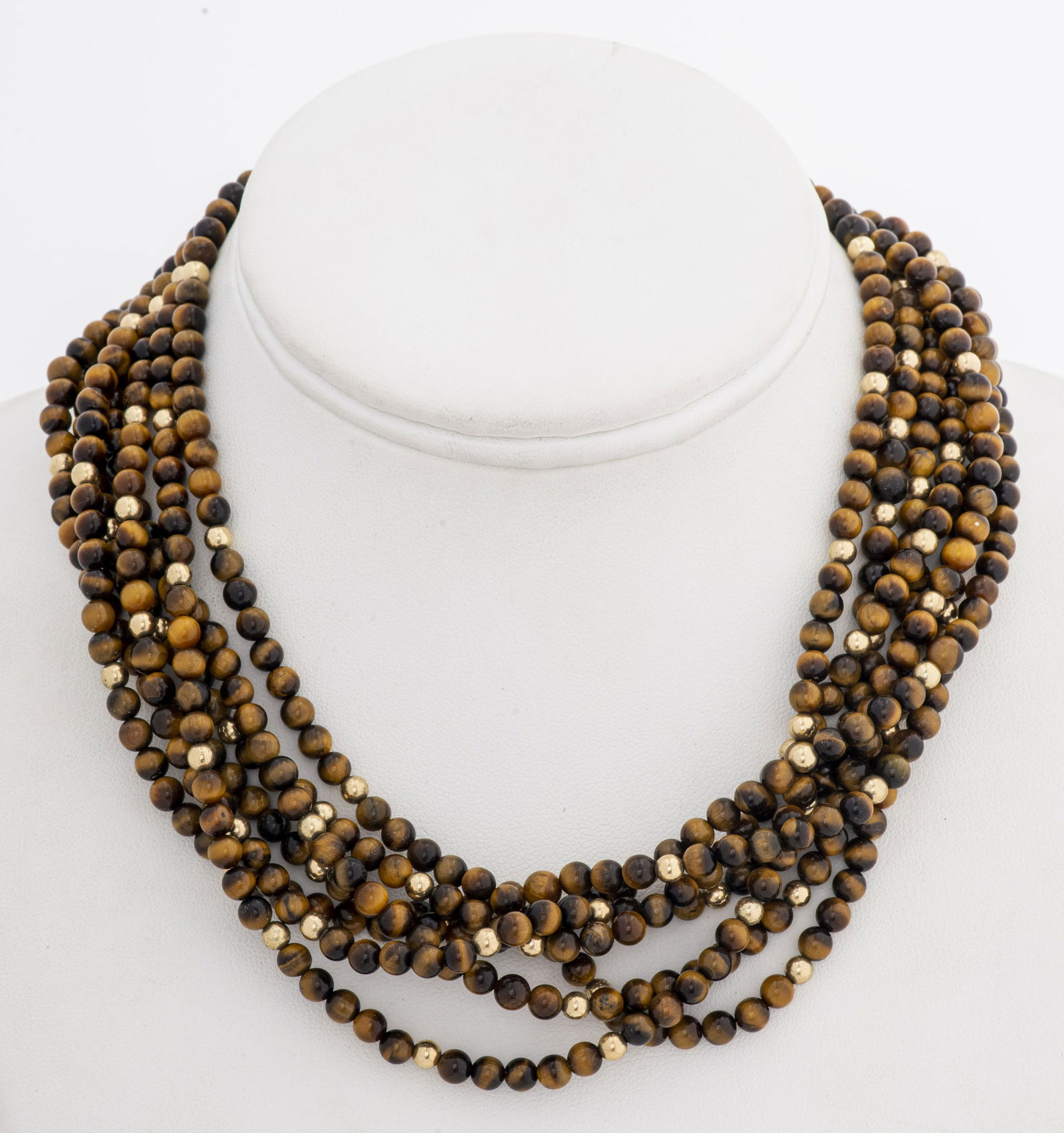 Seven Strand Tiger's Eye Beaded Necklace (1 of 3)