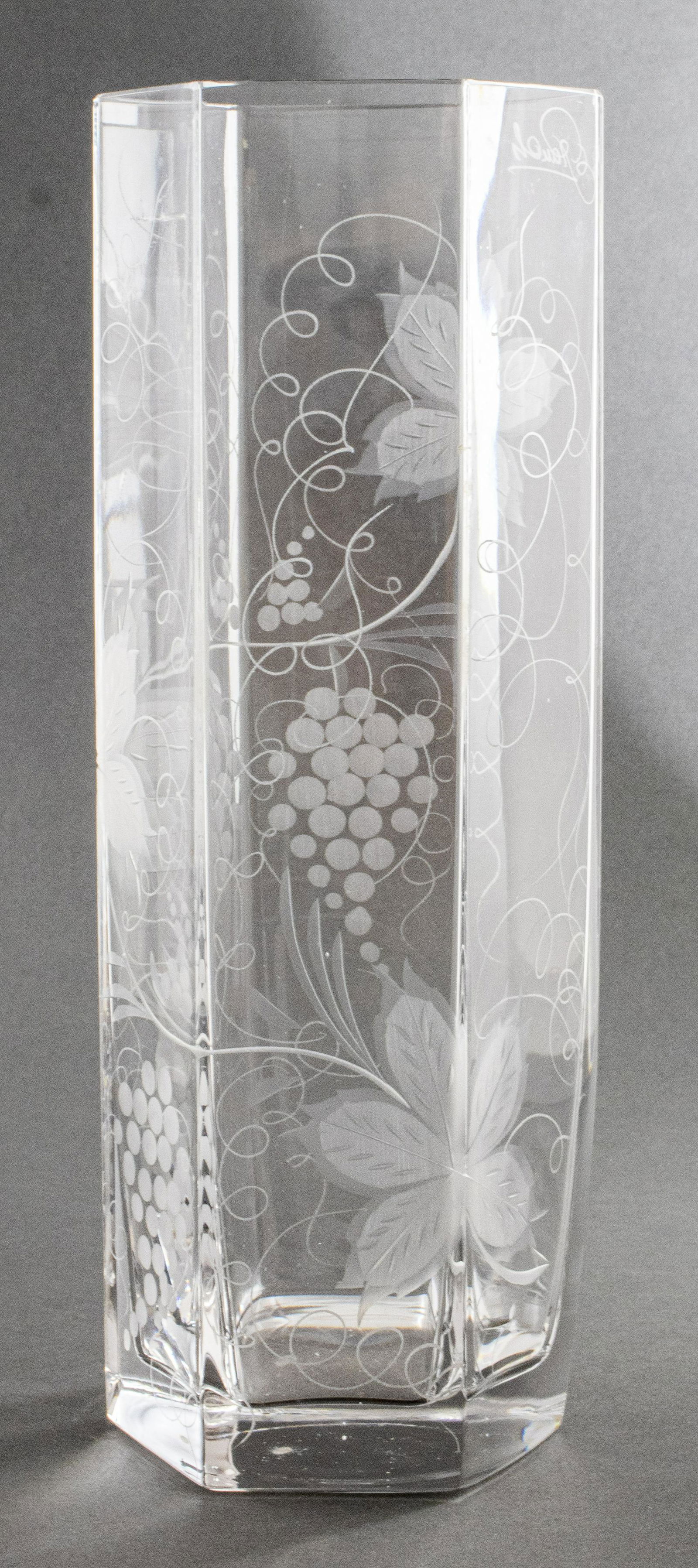Rauch Hexagonal Etched Crystal Vase (1 of 8)
