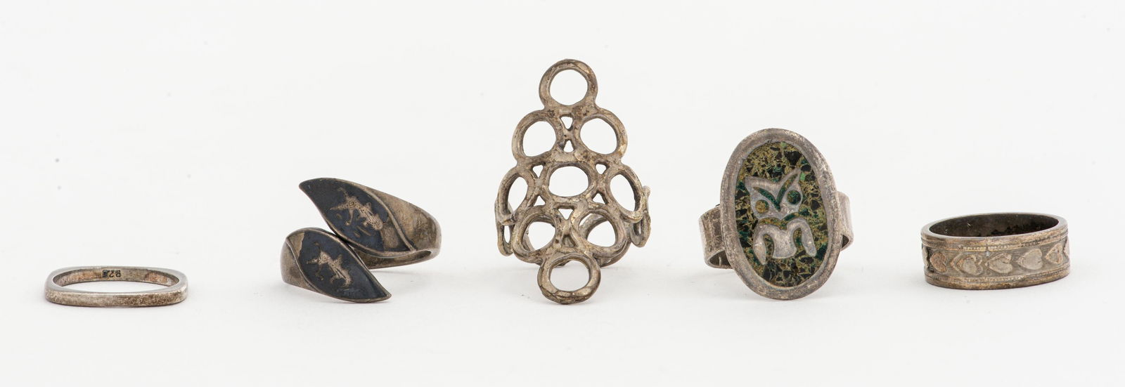 Five Vintage Sterling Silver Ring Lot (1 of 7)