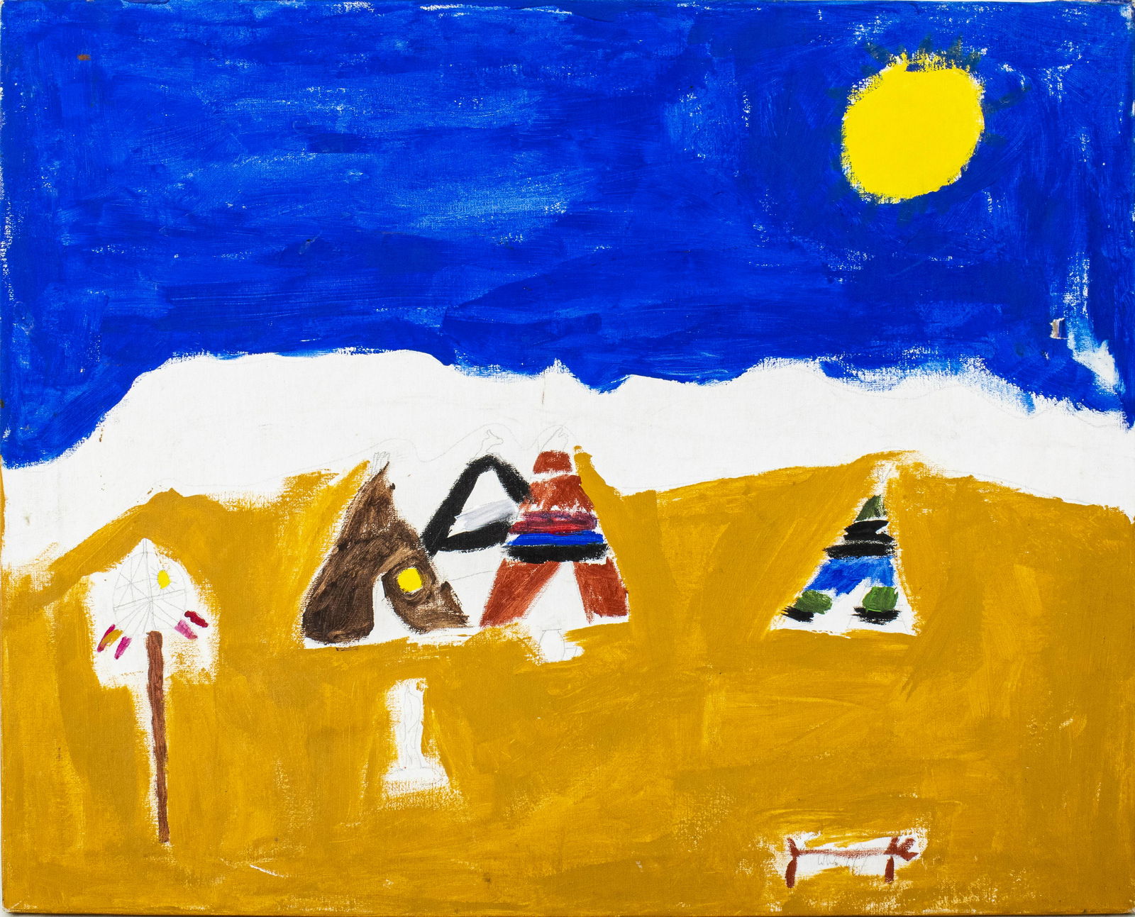 Landscape with Tipis Acrylic on Canves (1 of 6)