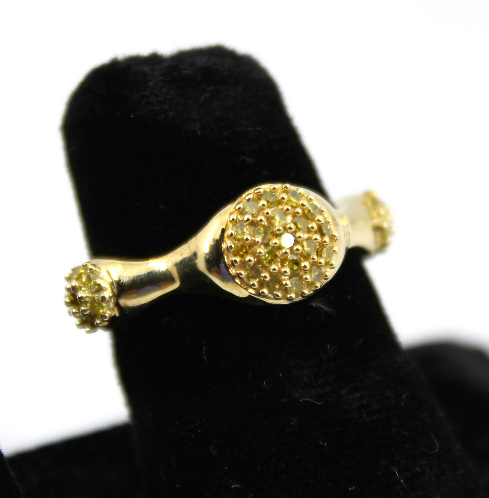 Silver & Gold Plated Vermeil Yellow Diamond Ring (1 of 7)