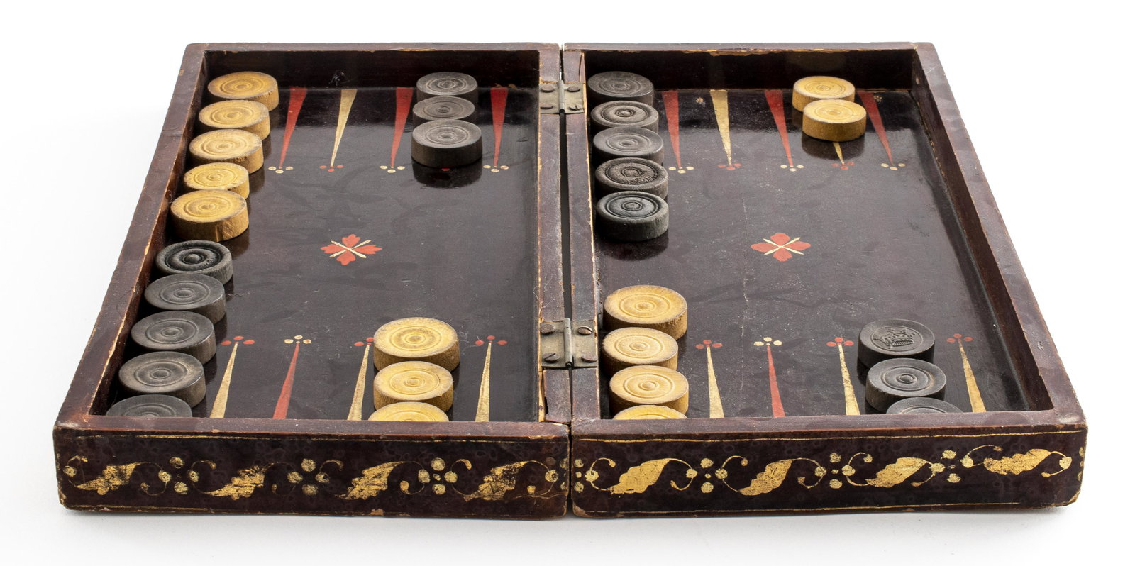 Hand-Painted Wooden Backgammon Game Board (1 of 9)