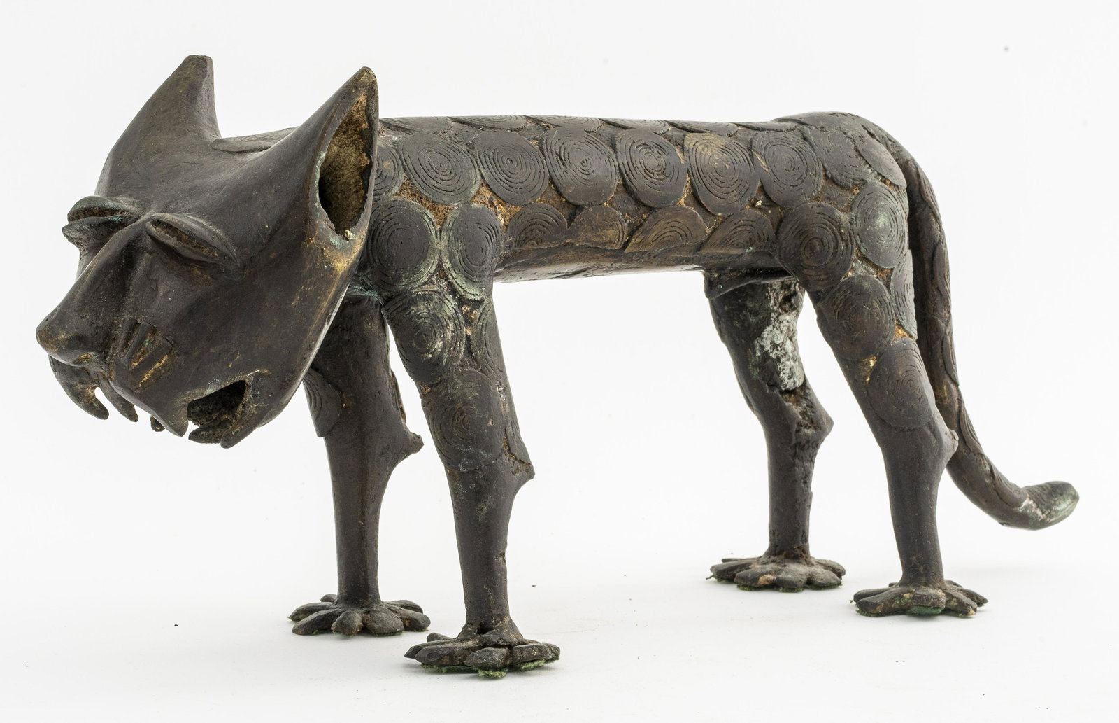 African Benin Bronze Leopard Cat Sculpture (1 of 10)
