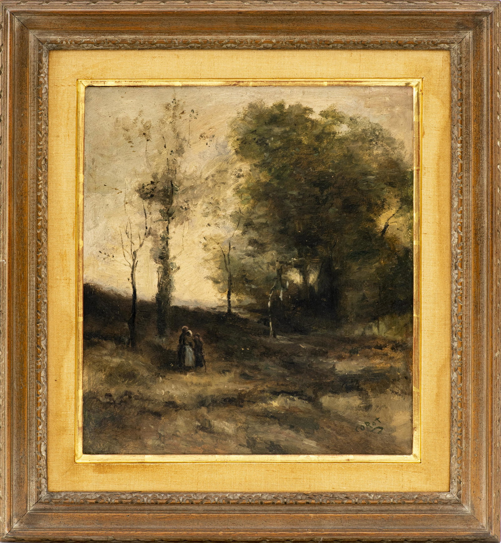 Signed Corot Landscape Oil on Board (1 of 9)