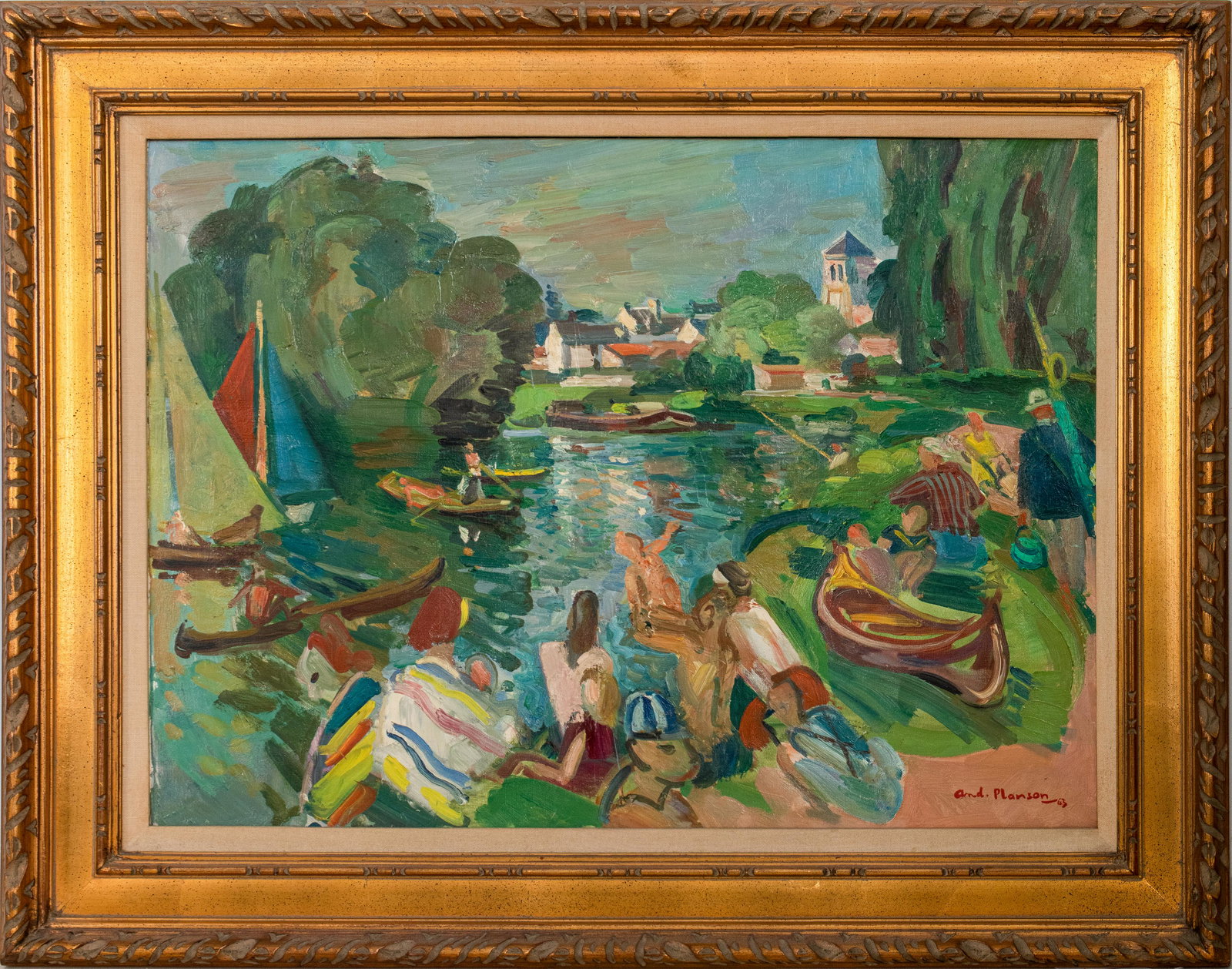 Andre Planson Impressionist Scene Oil on Canvas (1 of 16)