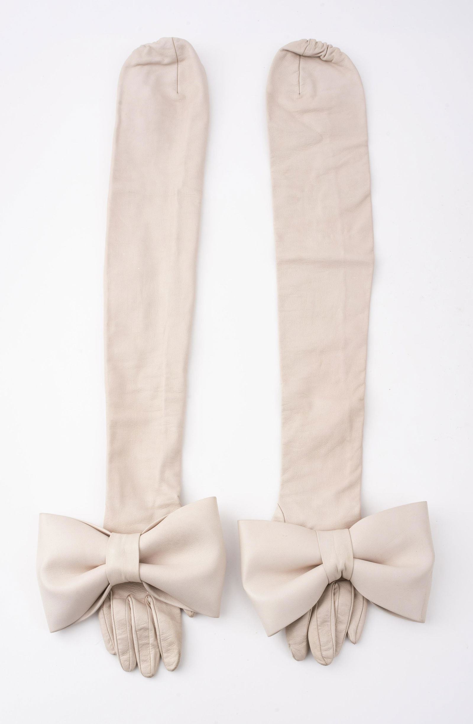 Vintage Full Arm Pink Leather Opera Gloves (1 of 4)