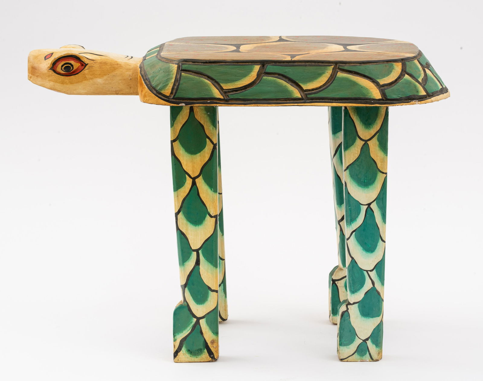 Folk Art Wood Table in Turtle Shape (1 of 11)