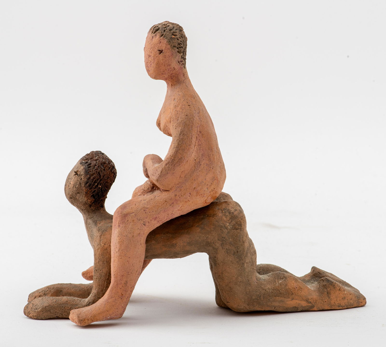 Illegibly Signed Terracotta Sculpture of Couple (1 of 11)