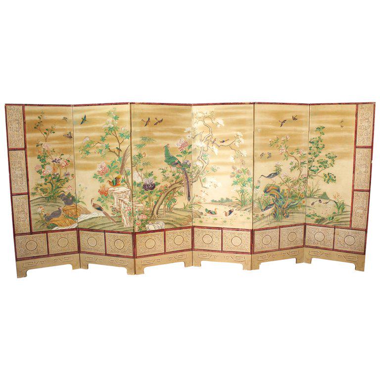 Antique Chinese Export Painted Birds Screen (1 of 15)