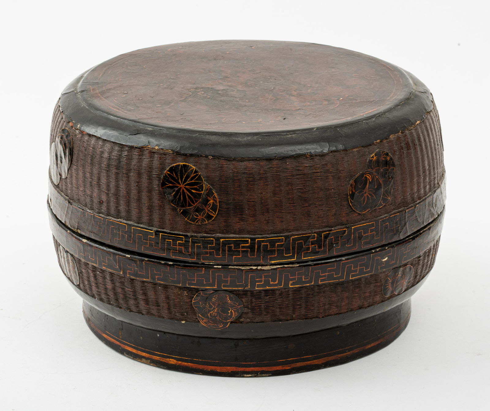 Japanese Lacquered Woven Lidded Basket (1 of 5)