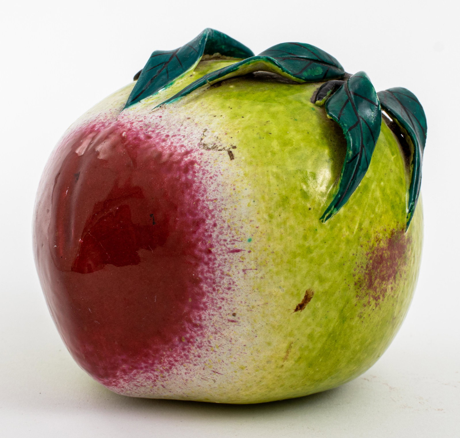 Chinese Porcelain Peach Temple Fruit: Chinese porcelain peach temple fruit, unmarked. 4" H x 6" W x 5" D. Provenance: Removed from an estate located at 160 E 65th Street.
