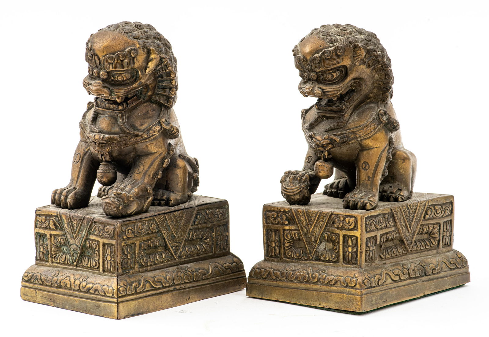 Bronze Chinese Foo Dogs, Pair (1 of 13)