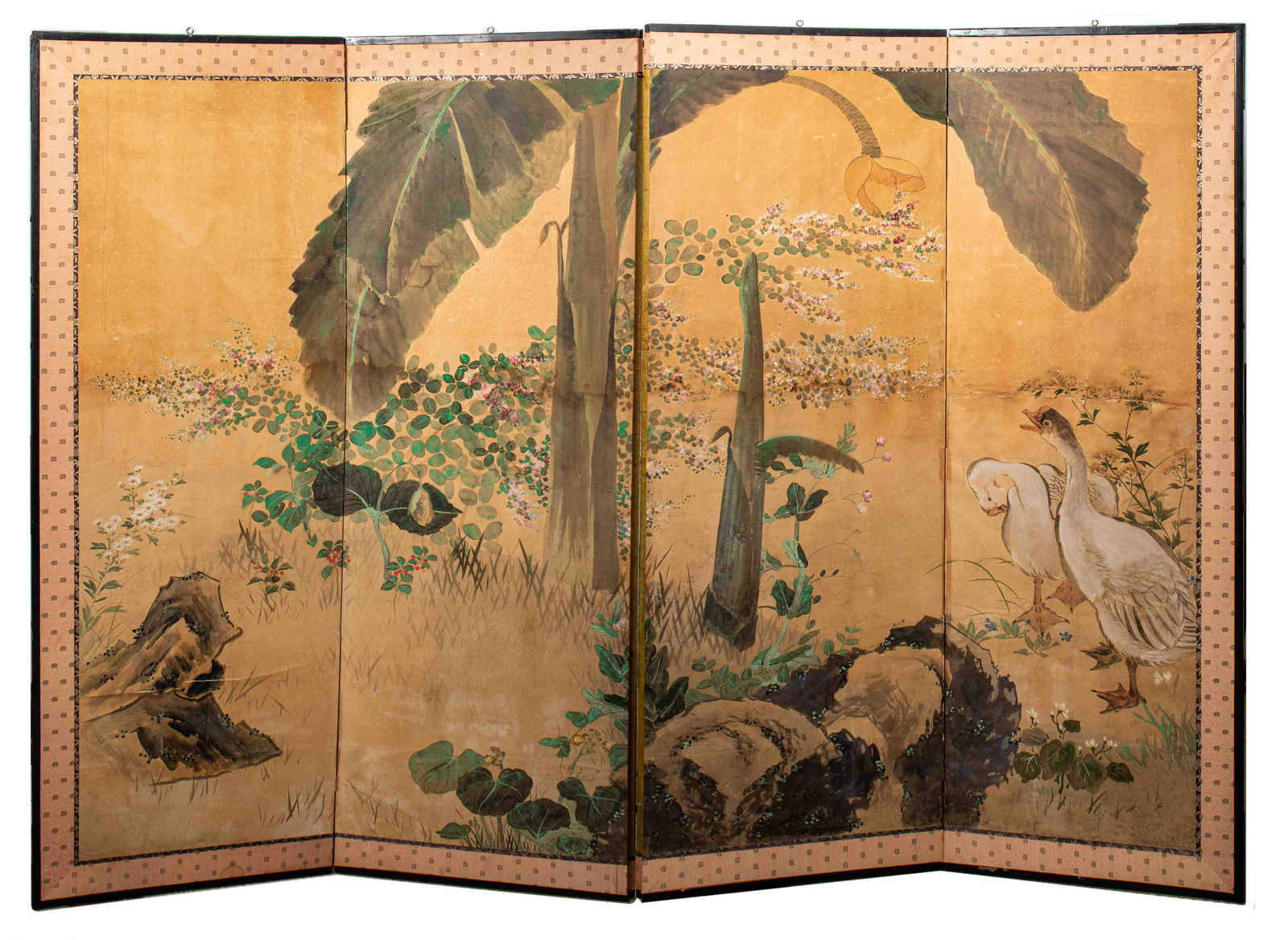 Chinese Antique Four Panel Folding Screen (1 of 9)