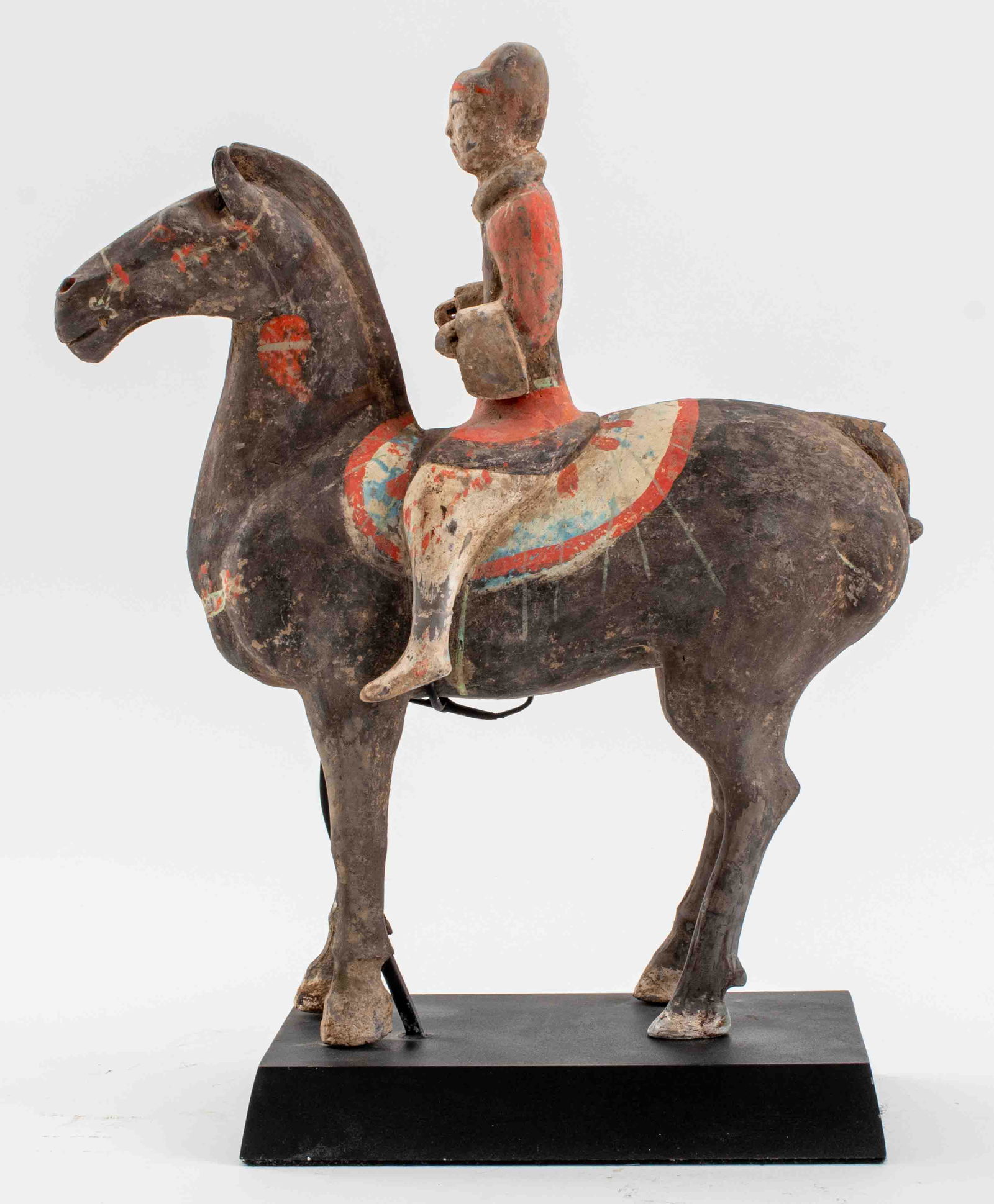 Chinese Painted Ceramic Equestrian Rider Statue (1 of 12)