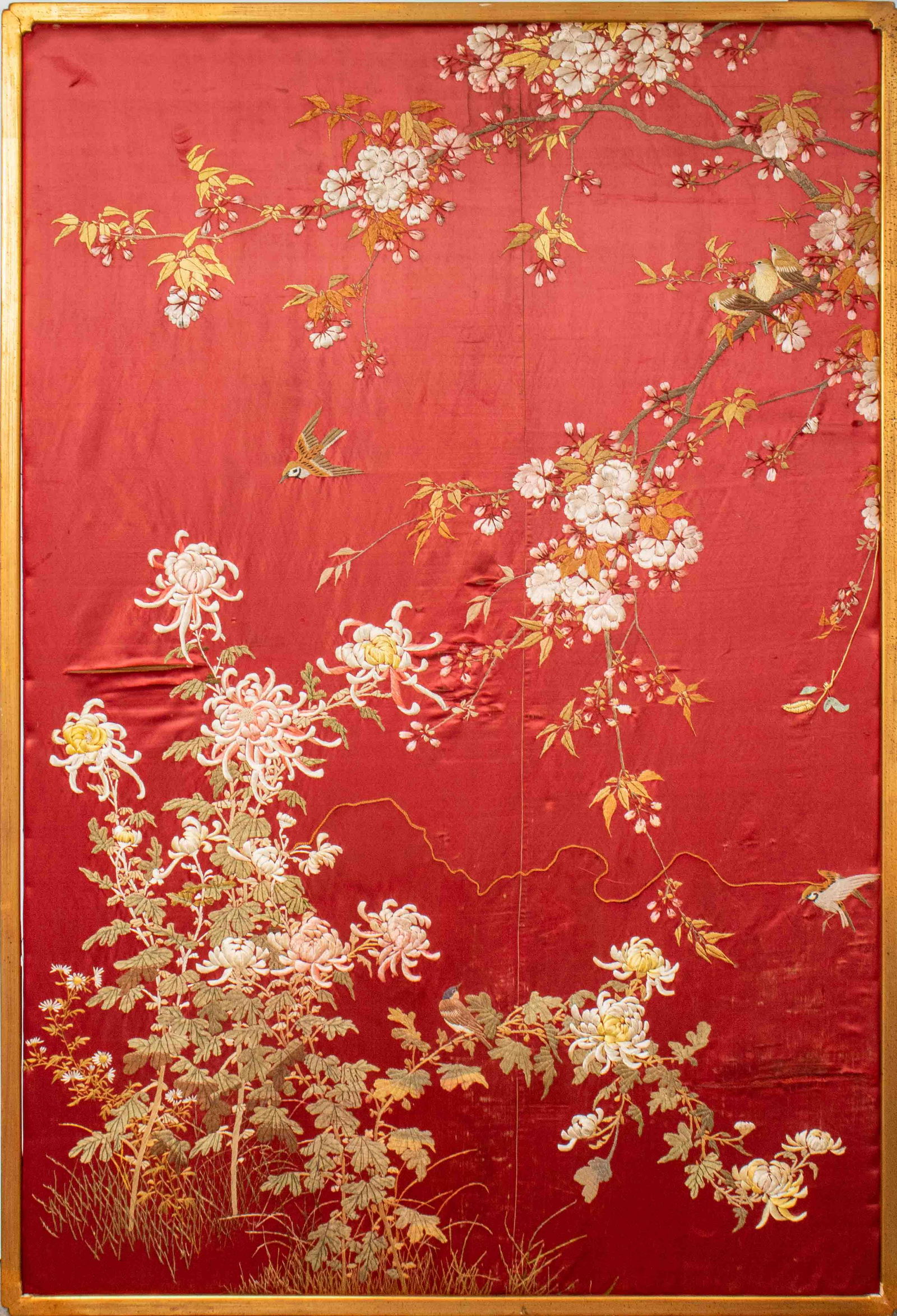 Chinese Silk Embroidery Textile with Flora & Fauna (1 of 7)