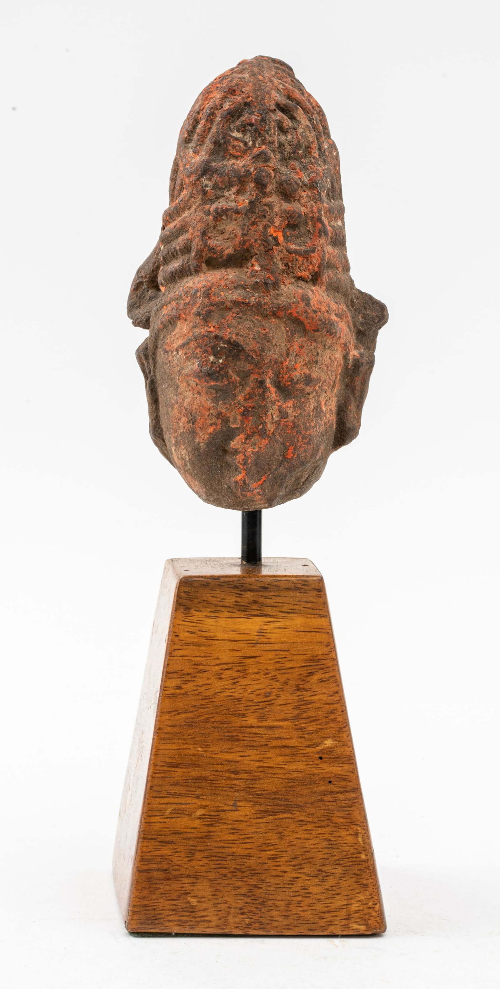 Southeast Asian Stone Head of Deity on Wood Base (1 of 9)