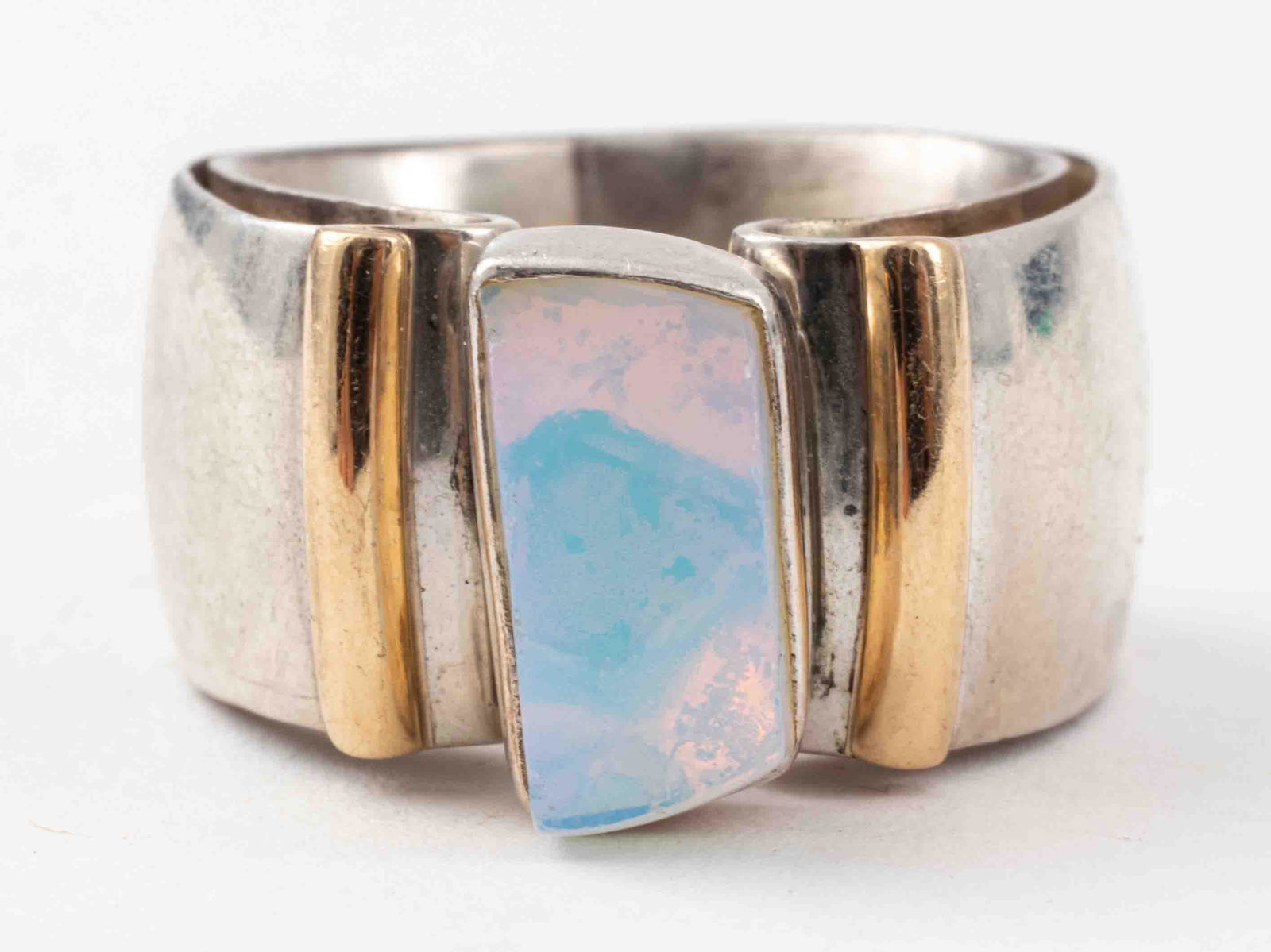 Lilly Barrack Silver & 14K Gold Moon Stone Ring (1 of 5)