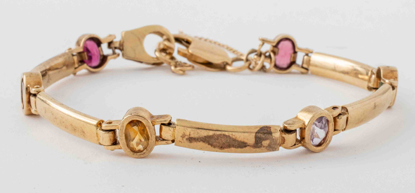 14K Yellow Gold Multi-Colored Stone Bracelet (1 of 8)