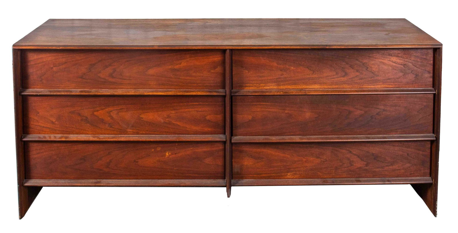Robsjohn-Gibbings Mid-Century Modern Dresser: T. H. Robsjohn-Gibbings for Widdicomb Mid-Century Modern dresser with six drawers. 30.25" H x 72" W x 21.5" D.