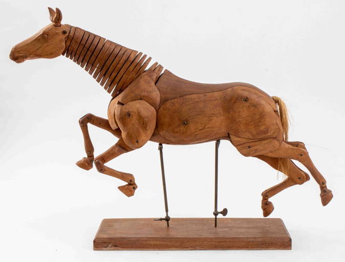 French Articulated Wooden Horse Model