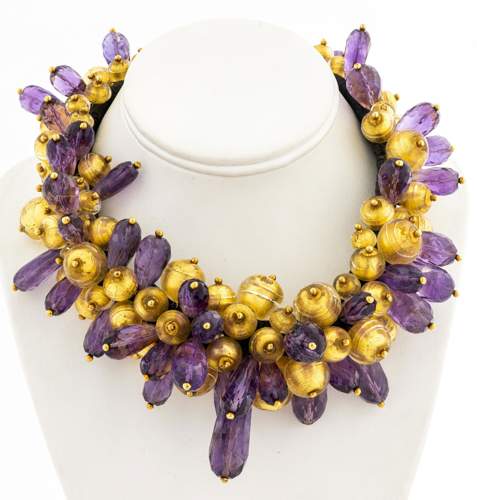Lotus Arts de Vivre 18K Amethyst & Glass Necklace (1 of 8)