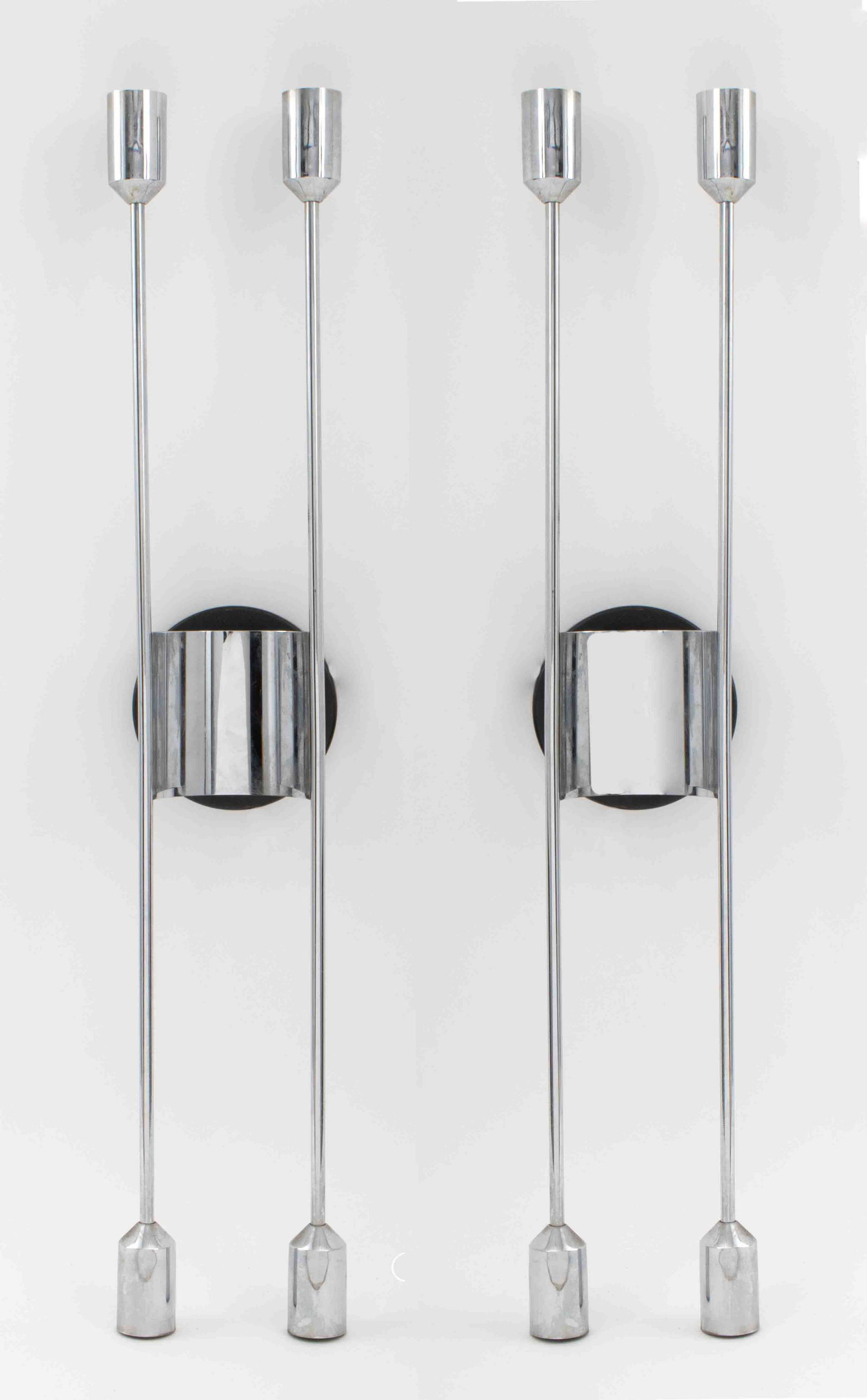 Sciolari Attr. Modern Chrome Wall Sconces, Pr (1 of 6)