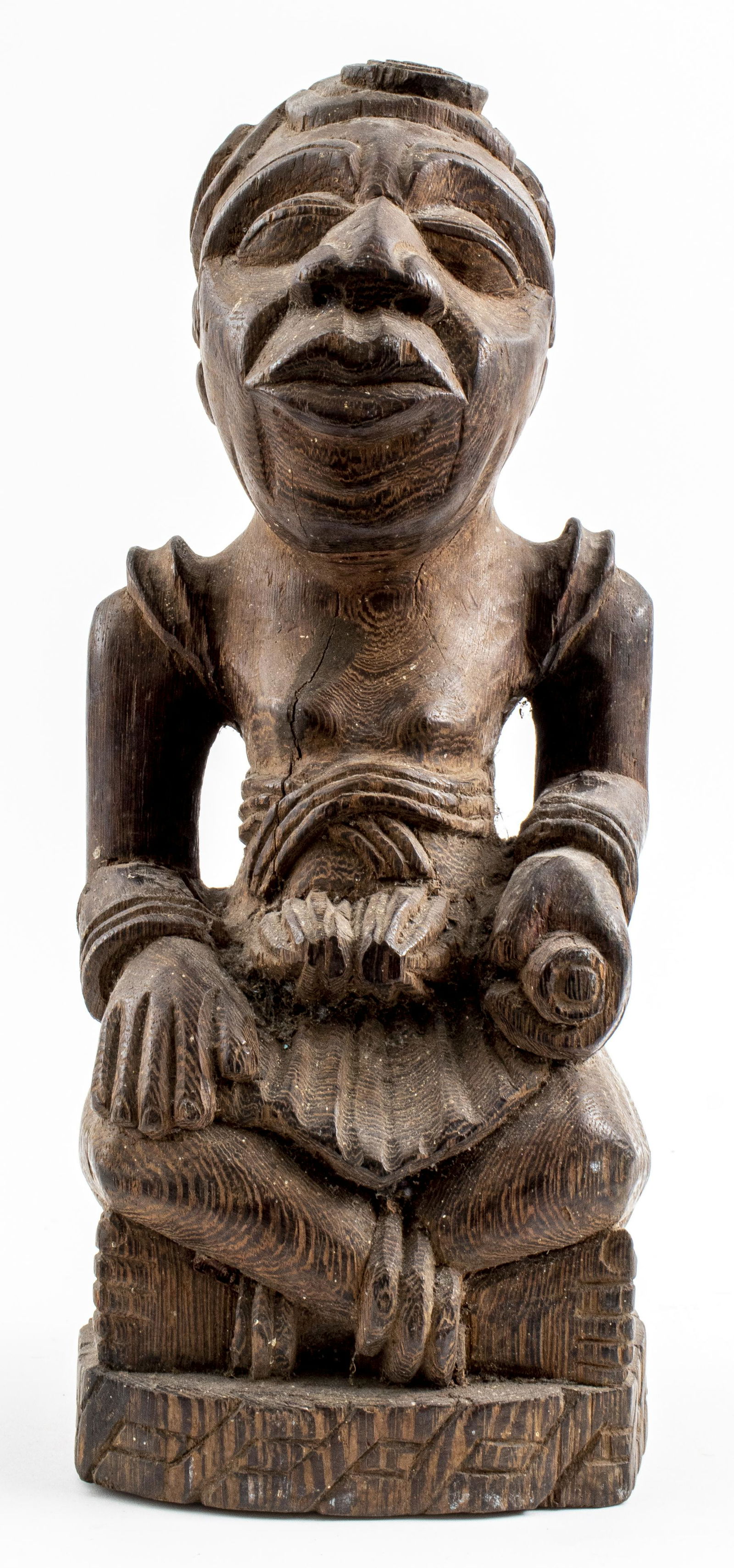 Chokwe Zebrawood Seated Chibinda Ilunga Figure (1 of 9)