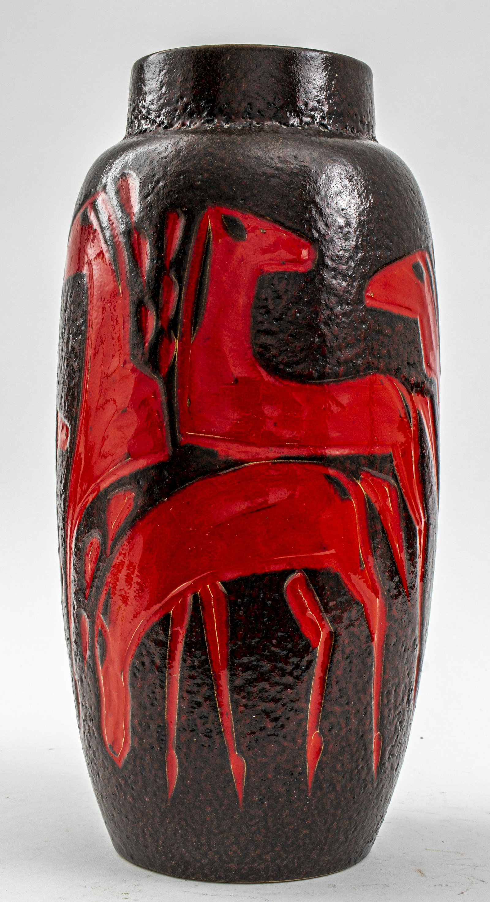 Large West German Ceramic Cylindrical Vase (1 of 8)