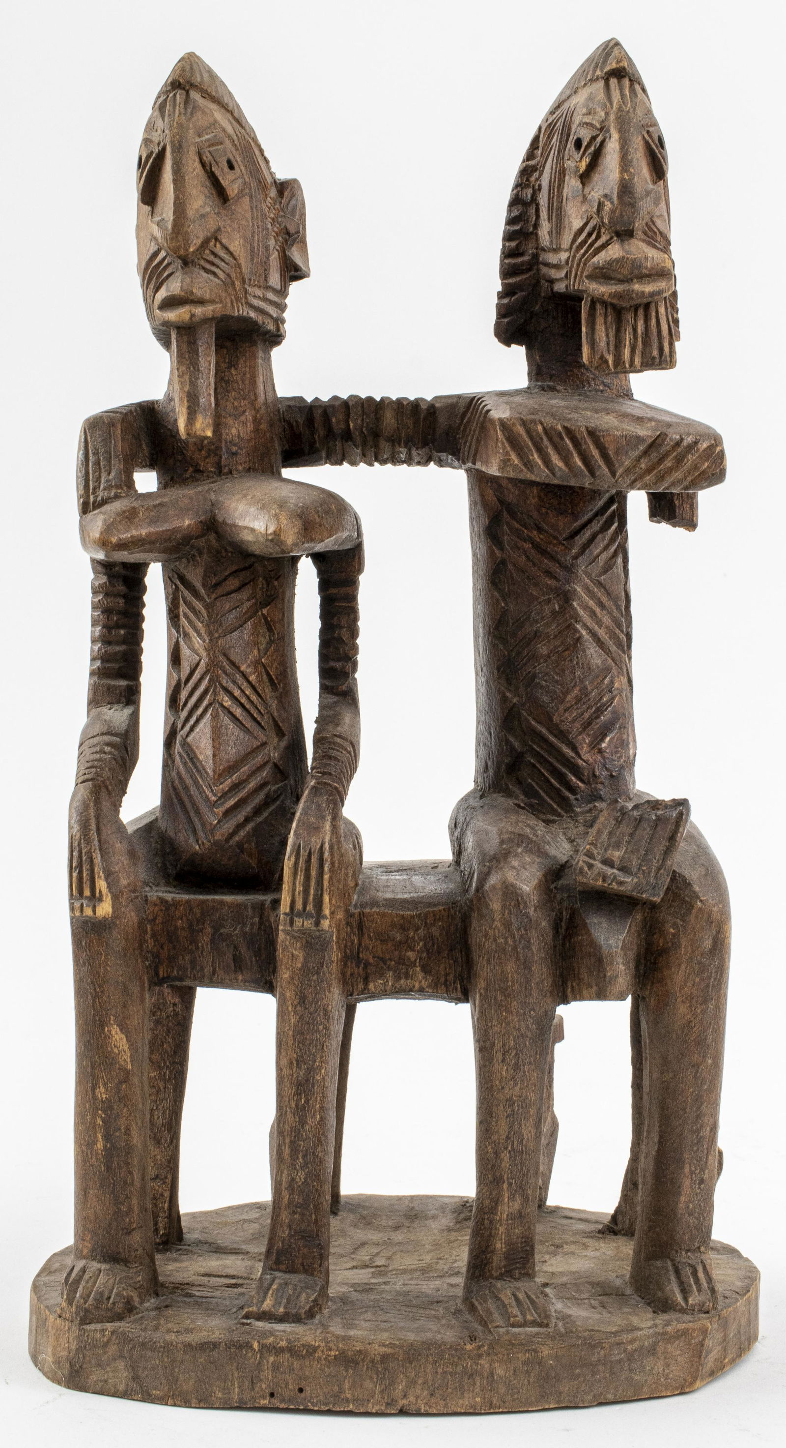 Dogon Carved Wooden Sculpture of Seated Couple (1 of 10)