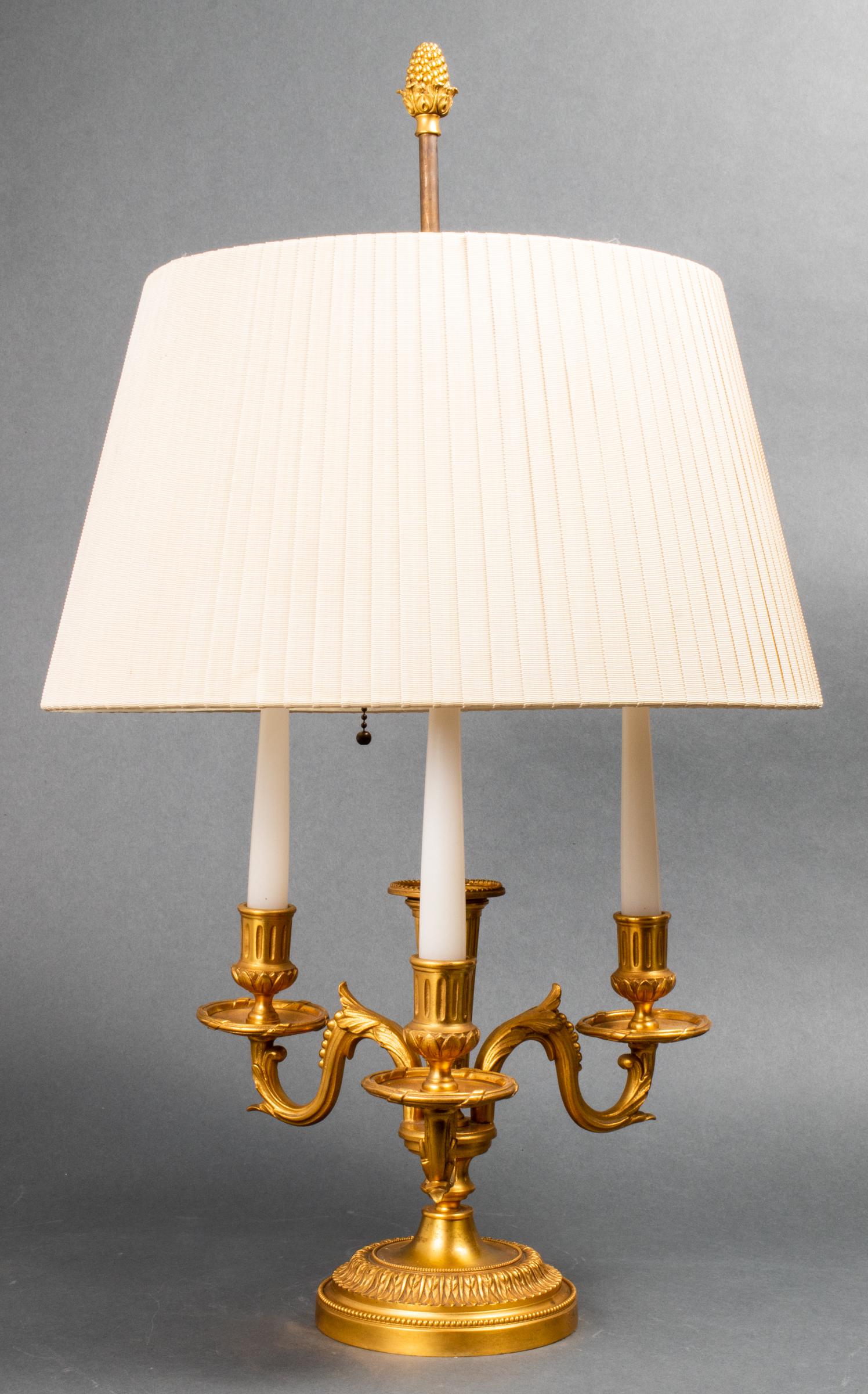 French Dore Bronze Candelabra Lamp (1 of 6)