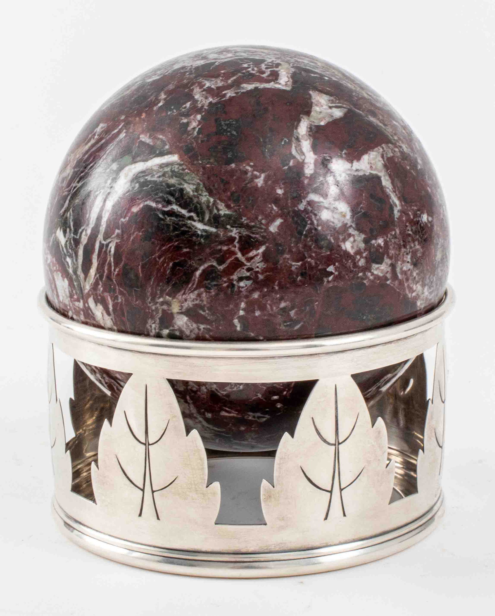 Stone Sphere & Reed & Barton Sterling Silver Stand (1 of 8)