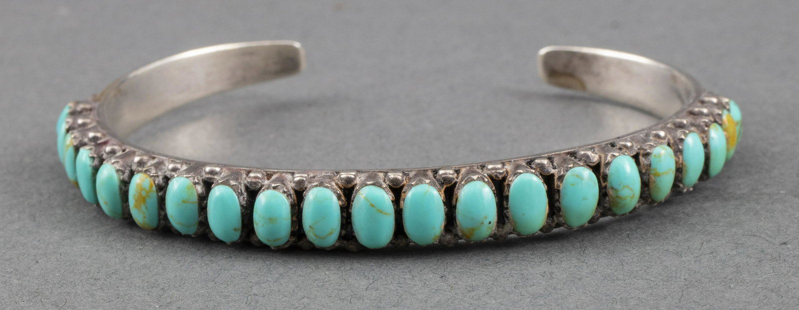 Native American Zuni Silver Turquoise Cuff Bangle (1 of 6)