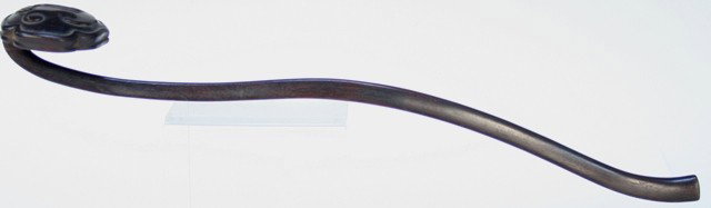 Chinese Carved Hard Wood Ruyi Scepter: Carved hard wood ruyi scepter, China; unmarked. Dimensions: 12-3/8"L x 2-1/8"W