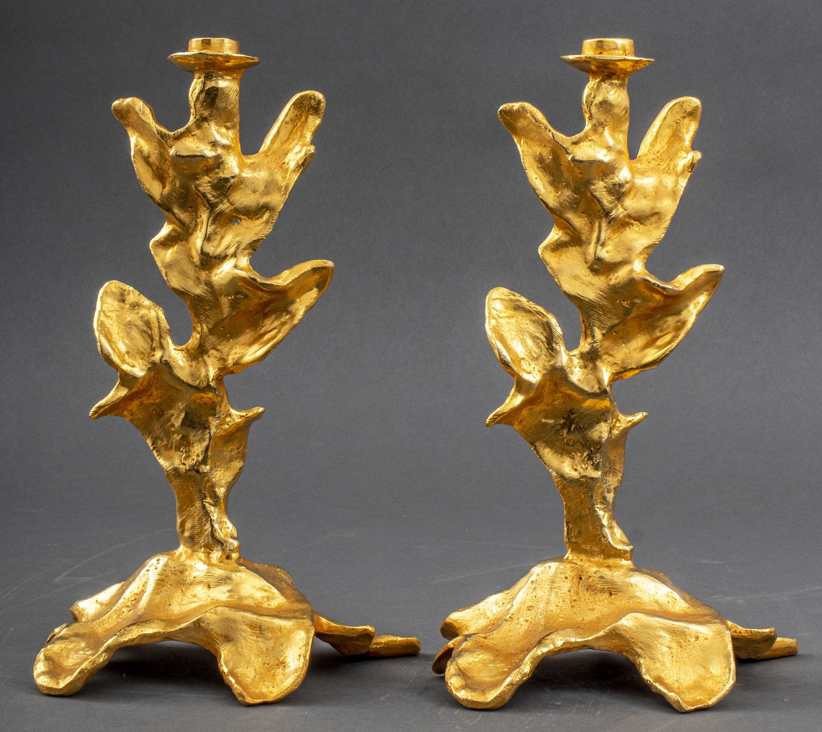 Muriel Besnard Gilt Bronze Candlesticks, Pair (1 of 11)