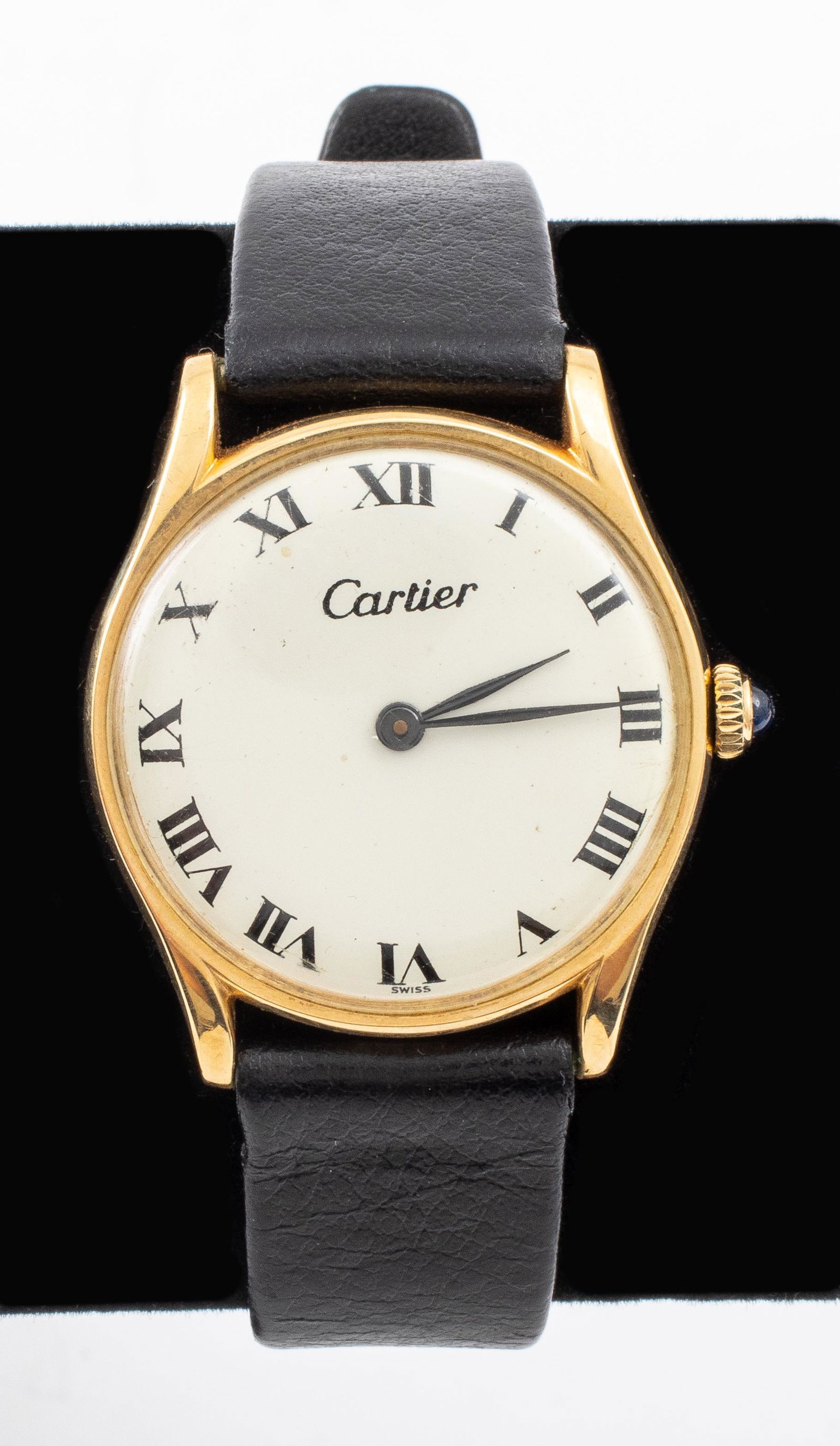 Cartier 14K Yellow Gold Leather Strap Watch (1 of 12)