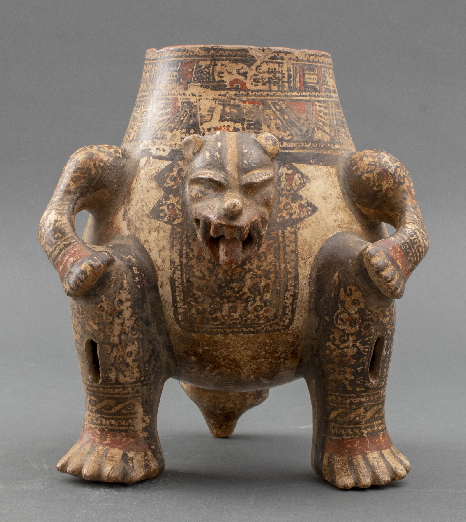 Pre-Columbian Ceramic Jaguar Effigy Vessel (1 of 7)