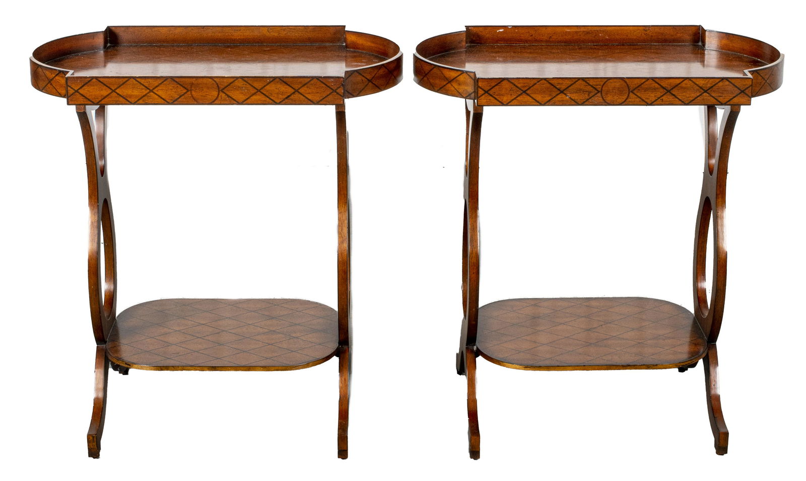 Maitland Smith Marquetry Side Tables, Pr (1 of 11)