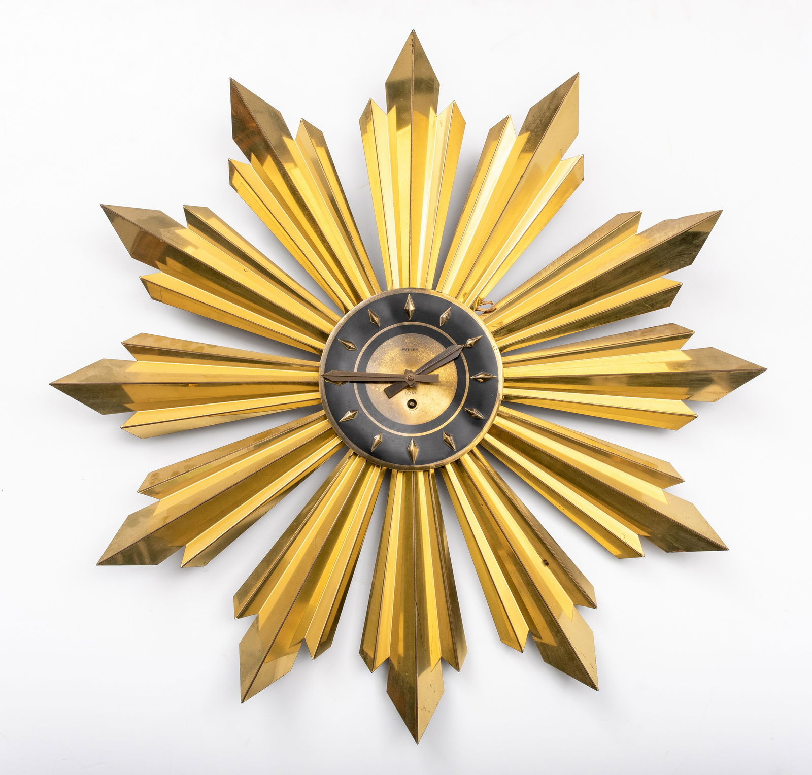 Midcentury Modern Sunburst Wall Clock, 1960s (1 of 6)