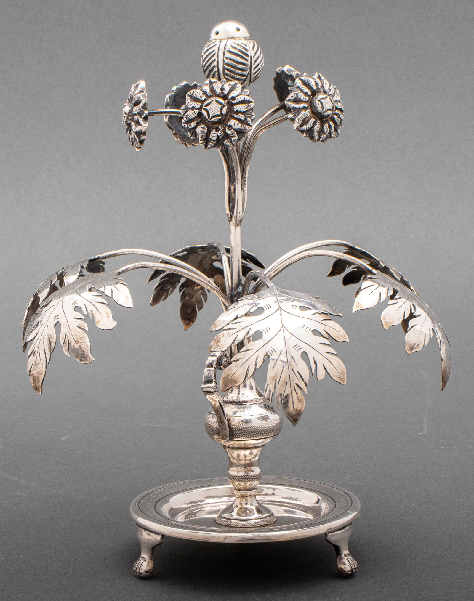 European Silver Floriform Toothpick Holder (1 of 9)
