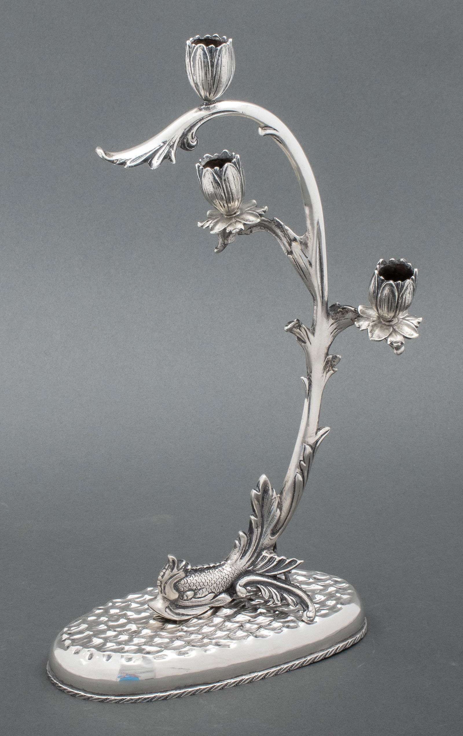 European Silver Dolphin-Form Candelabra (1 of 14)