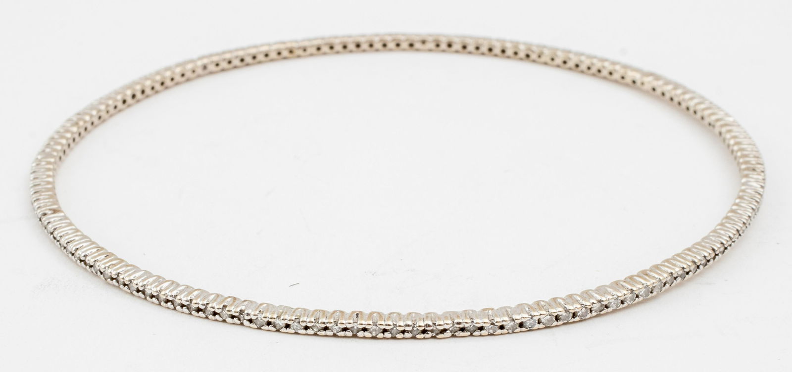 14K White Gold Diamond Bangle Bracelet (1 of 4)