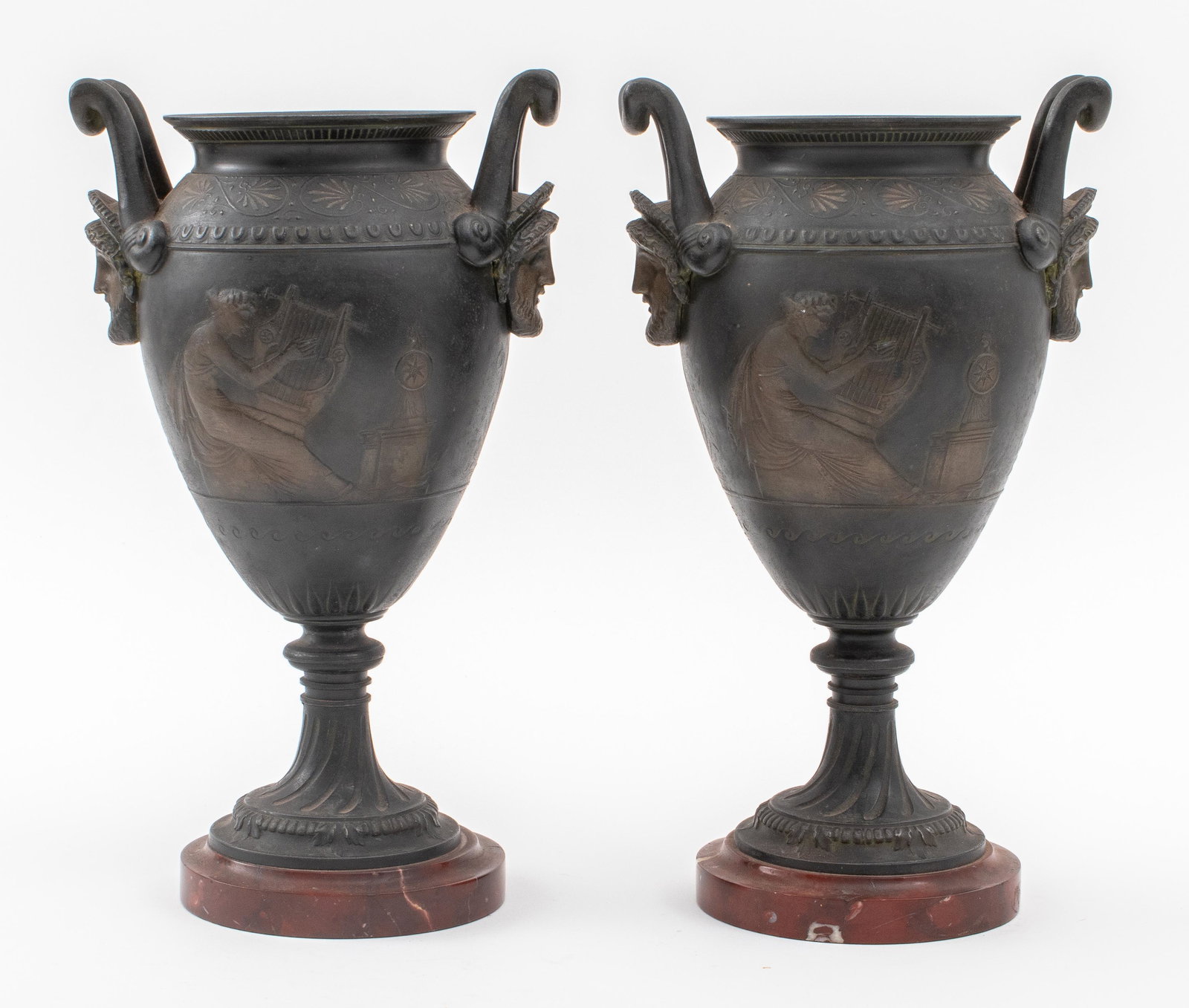 Grand Tour Neoclassical Style Cast Iron Urns, Pair (1 of 13)