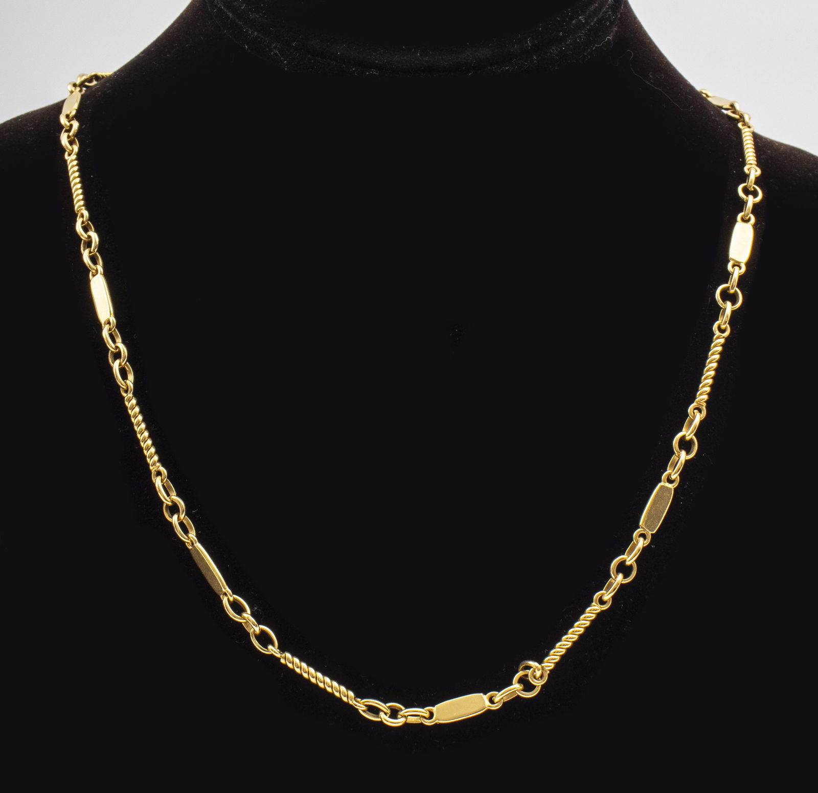 18K Yellow Gold Fancy Link Chain Necklace (1 of 3)